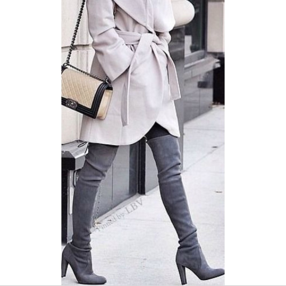 Stuart Weitzman Highland "it" OTK boot in "slate"